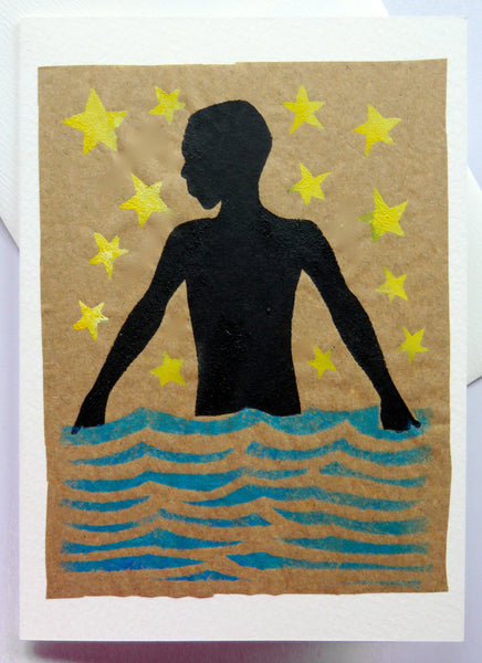 Handmade Card: Boy in the Water