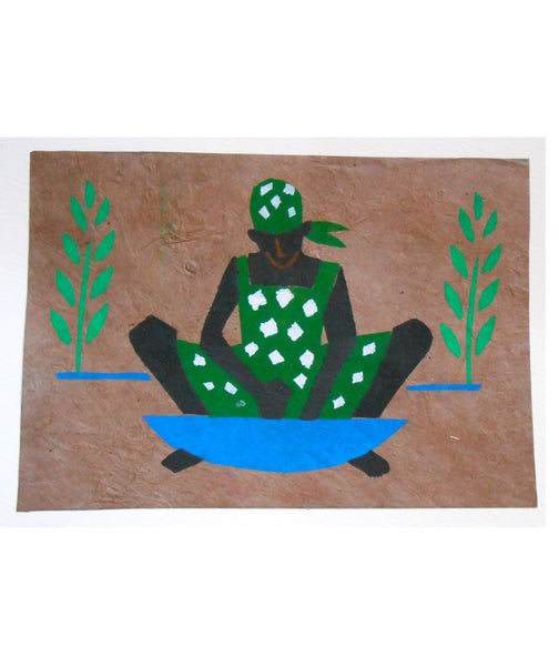 Handmade Card: Woman Washing